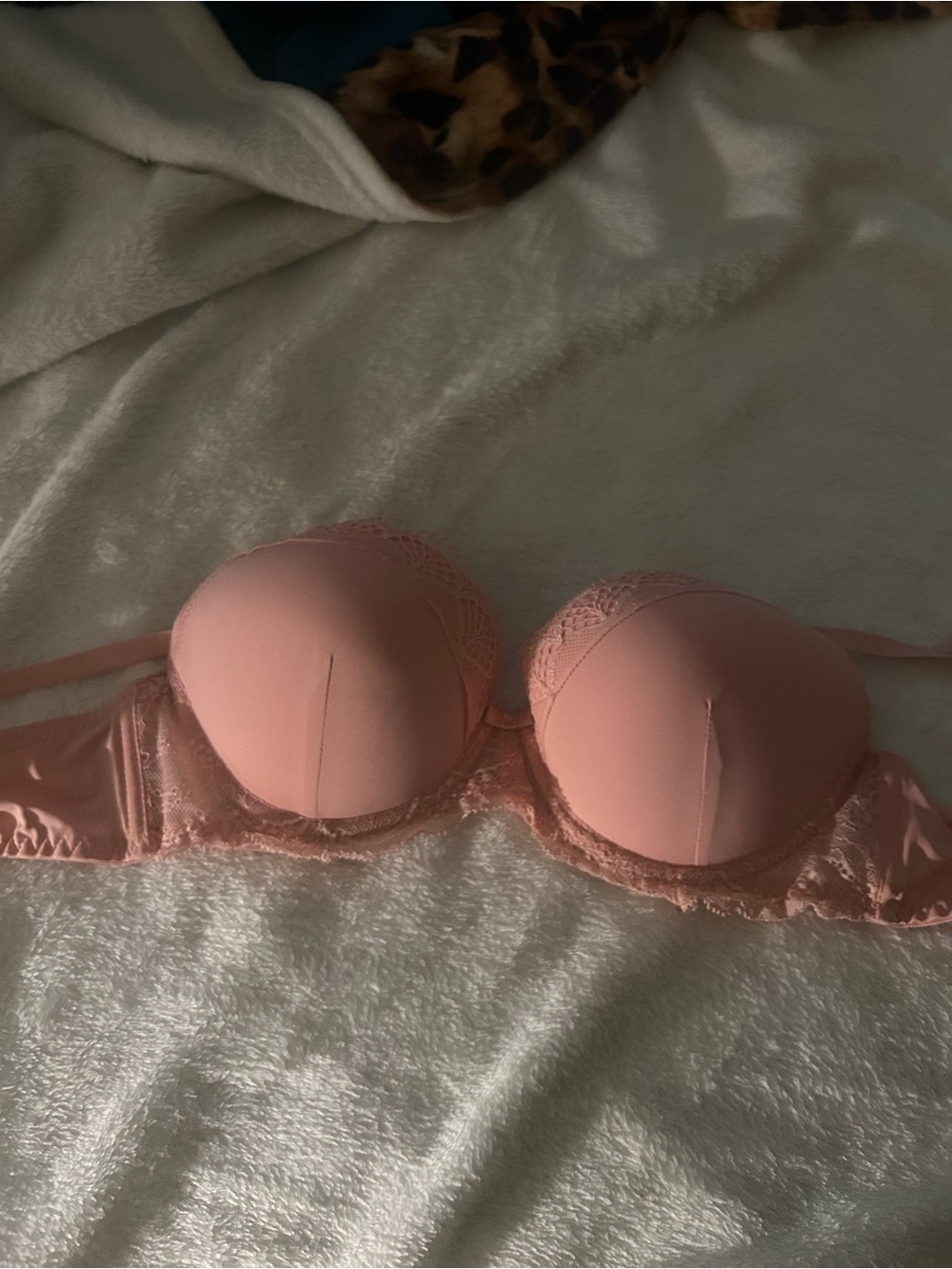 Honeydew Intimates Lace-Trim Push-Up Bra in Blush